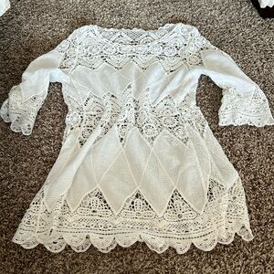 Boho lace tunic / top, swim cover up